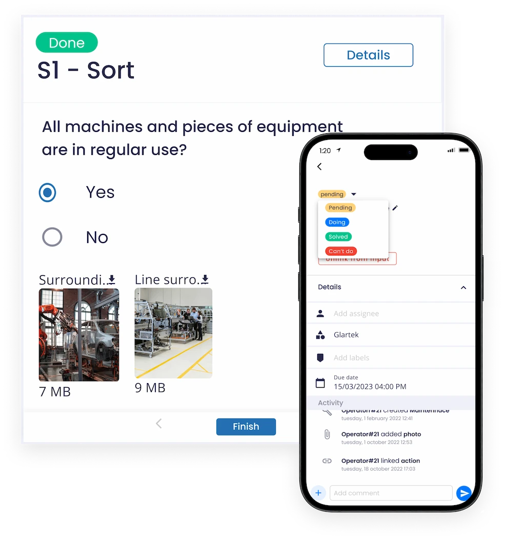 Connected worker Digital work instructions manufacturing Actions shopfloor operations